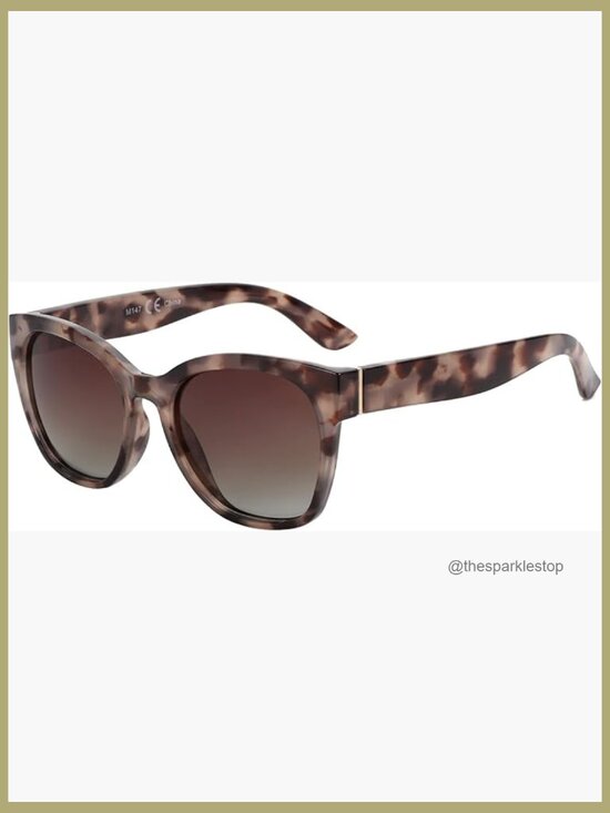Cateye Polarized Sunglasses with Plastic Frames UV400 Protection Oversized main image 6